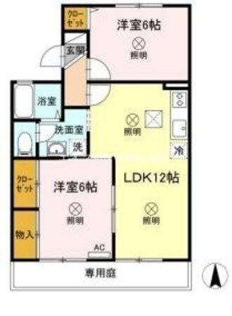 北長瀬駅 徒歩5分 1階の物件間取画像